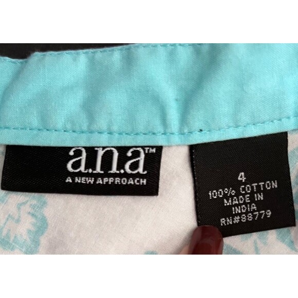 Ana Floral Sequin A Line Swing Lined Skirt Womens 4 Turquoise Boho Hippie Beachy - Picture 4 of 8